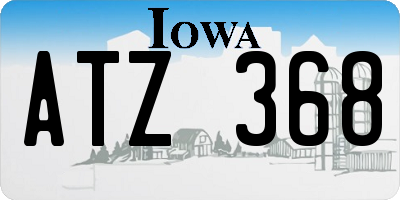 IA license plate ATZ368