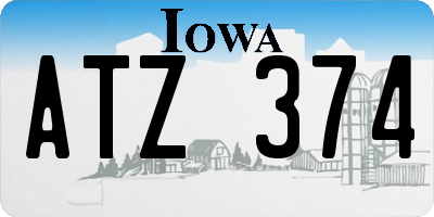IA license plate ATZ374