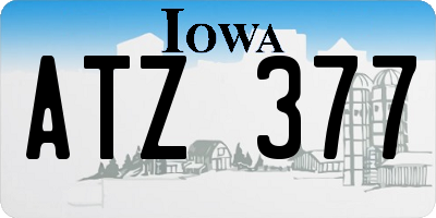 IA license plate ATZ377