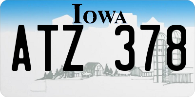 IA license plate ATZ378