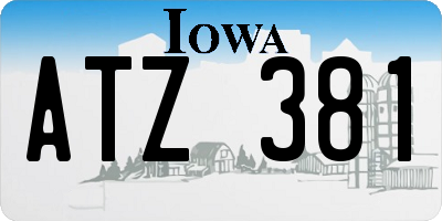 IA license plate ATZ381