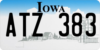 IA license plate ATZ383