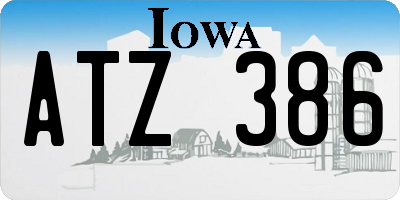 IA license plate ATZ386