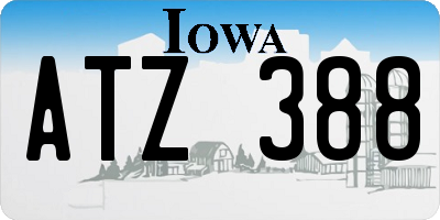 IA license plate ATZ388