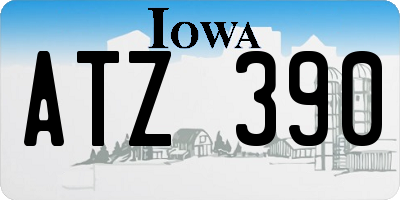 IA license plate ATZ390