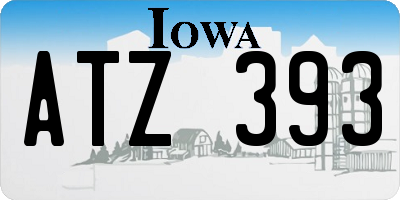 IA license plate ATZ393
