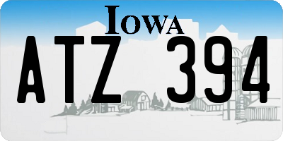 IA license plate ATZ394