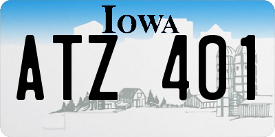IA license plate ATZ401