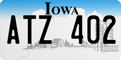 IA license plate ATZ402