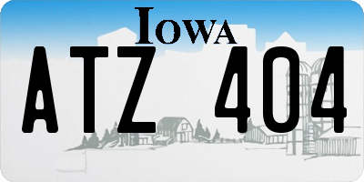 IA license plate ATZ404