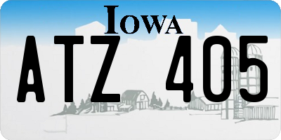 IA license plate ATZ405