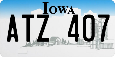 IA license plate ATZ407