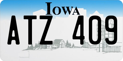 IA license plate ATZ409