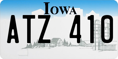 IA license plate ATZ410