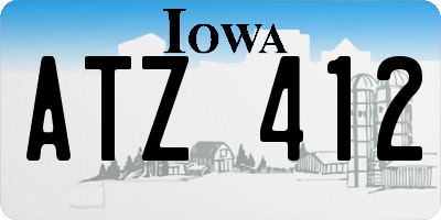 IA license plate ATZ412