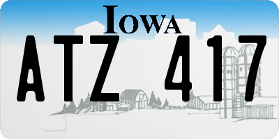 IA license plate ATZ417
