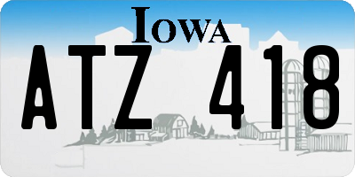 IA license plate ATZ418