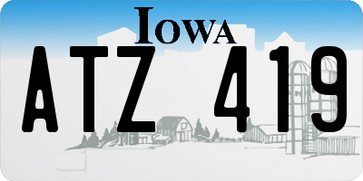 IA license plate ATZ419