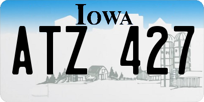 IA license plate ATZ427