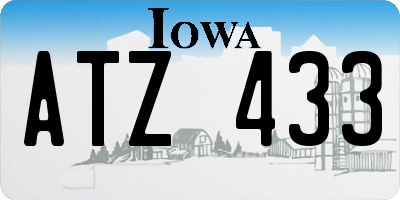 IA license plate ATZ433