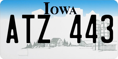 IA license plate ATZ443