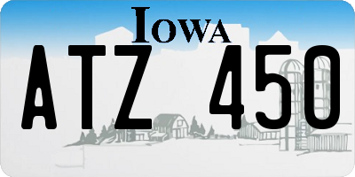 IA license plate ATZ450