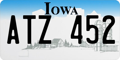 IA license plate ATZ452
