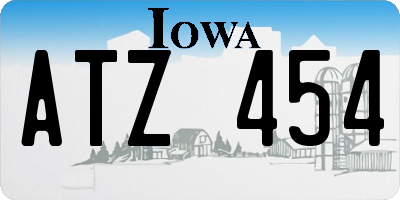 IA license plate ATZ454