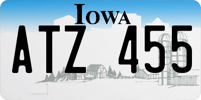 IA license plate ATZ455