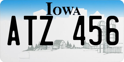 IA license plate ATZ456