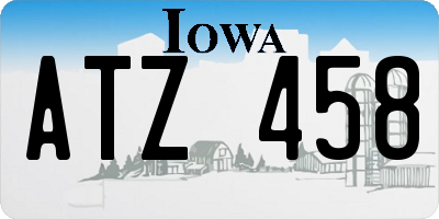 IA license plate ATZ458