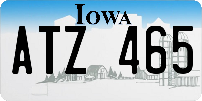 IA license plate ATZ465