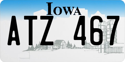 IA license plate ATZ467