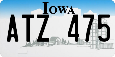 IA license plate ATZ475