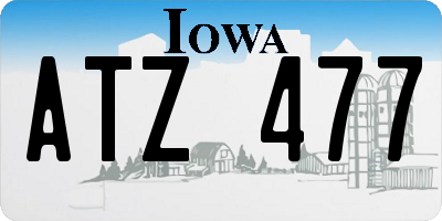 IA license plate ATZ477
