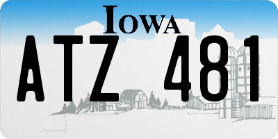 IA license plate ATZ481