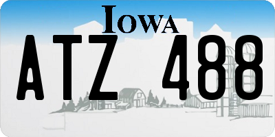 IA license plate ATZ488