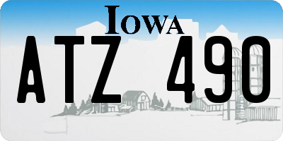 IA license plate ATZ490