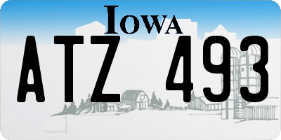IA license plate ATZ493