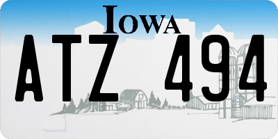 IA license plate ATZ494