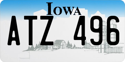 IA license plate ATZ496