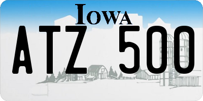 IA license plate ATZ500
