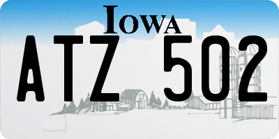 IA license plate ATZ502