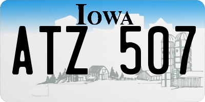 IA license plate ATZ507