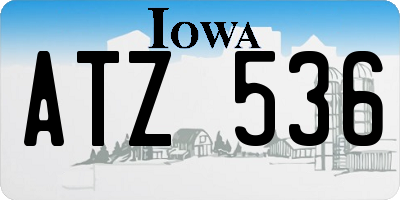 IA license plate ATZ536