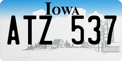 IA license plate ATZ537