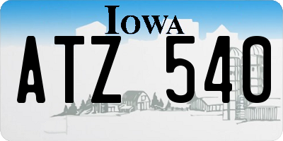 IA license plate ATZ540