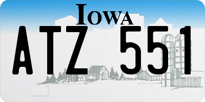 IA license plate ATZ551