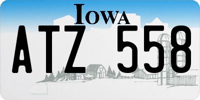 IA license plate ATZ558