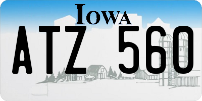 IA license plate ATZ560